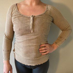SOLD Free People Ribbed Top - Light Moss Green - S